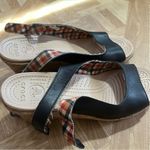 Crocs Black and Multicolor Plaid Sandals Photo 10