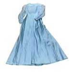 Women’s Light Blue Long Sleeve Vintage Bridesmaid Dress Lantern Sleeves and Veil Size XXS Photo 0