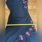 Dress Barn Vintage 90s Y2K Cowl Neck Beaded Dress Asymmetrical Floral Size 10 Black Photo 4