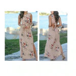 🆕Floral Splicing Open Back Slit Maxi Dress M🆕 Size M Photo 2