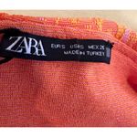 ZARA Sleeveless Stretch Summer Jacquard Paisley Ruffle Top Orange Yellow size S Photo 14