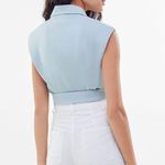 Bershka Cropped Tailored Blazer Vest Top Blouse Photo 3