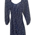 French Kiss  Womens size small black long sleeve leaf print wrap front dress Photo 1