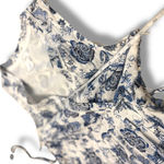Lucky Brand NWOT  Blue White Floral Paisley Faux Wrap Mini Sundress - Size 12 Photo 8