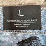 American Bazi Hollywood Graffiti Distressed Boyfriend Jeans Blue Large Photo 7