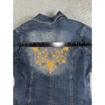 Faded Glory Vintage  Denim Blazer Jacket Women 12 Embroidered Floral‎ Boho Y2K Photo 6