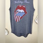 The Rolling Stones NTM:  Red, White & Blue Lips Graphic Gray Muscle Tank Top Sz L Photo 3
