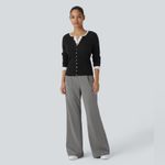 Halara  Flex DayStretch High Waisted Pocket Work Flare Pants In Silent Storm Photo 5