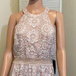 City Triangles Juniors size 15 blush Pink & Ivory lace halter dress Formal NWT Photo 3