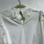 On Twelfth  White Lace Long Sheer Sleeve Blouse Sz S Photo 6