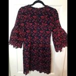 Minuet  Navy & Red lace dress bell sleeve Photo 7