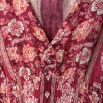 Johnny Was  Cardinal Printed Scallop Hem‎ Floral Print Midi Dress in Pink Size L Photo 5