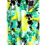 Kaari Blue Curvy Blouse Women’s 2X Long Sleeve Bell Sleeve Tunic Floral Beachy Photo 1