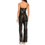 Majorelle Revolve Women’s Chloe Black Vegan Faux Leather Flared Leg Jumpsuit XL Photo 5