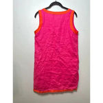 Sigrid Olsen  Linen Shift Dress Size Small Sleeveless V-Neck Pink Orange Photo 1