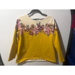 Joules Harbour Print Long Sleeve Top Yellow Floral Stripe Women US 16 Photo 2