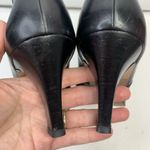 Salvatore Ferragamo  Sz 10 AA Ankle Heeled Boots Black Leather Pull On Almond Toe Photo 9