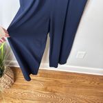 Uniqlo  Navy Wide-Leg Surplice Sleeveless Knit Jumpsuit Size Small Stretchy‎ Photo 1