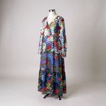 Anthropologie Hutch Tosha Multicolor Floral Tiered Maxi Dress Women's 4 Long Sleeve‎ V-Neck Photo 5