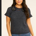 Rebecca Taylor Angora cashmere blend  beaded collar sweater spring  $205 y2k boho Photo 0