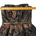 Eva Franco Strapless Tube Bow Bronze Gold Metallic Casual Prom Party Sexy Dress Size 2 Photo 6