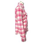Aeropostale  Large Pink White Plaid Button Up Long Sleeve Shirt All Cotton Trendy Photo 3