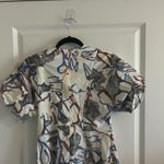 COS  Women Size 4 Dress Printed Draped Sleeved Geometric Floral Print Blu… Photo 5