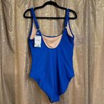 Eomenie Womens Royal Blue Ribbed Scoop Neck Swimsuit XL NWT Photo 1
