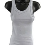 Enza Costa Ribbed Tank Top Light Blue Pima Cotton Racerback Size S Gray Photo 0