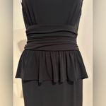 Jessica Howard  Black Stretch Form Fitting Ruched Peplum Little Black Dress Sz 10 Photo 1