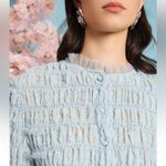 Sister Jane buttoned shirring top in dusty blue Size Medium Photo 3