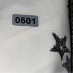 Bella Dahl Women’s S White Silver Stars Tie Button Back Long Sleeve Blouse Top Photo 6