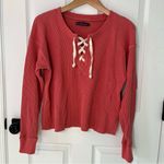 Abercrombie & Fitch Women’s Long Sleeve Lace Up Thermal Shirt Sz S Dusty Rose Photo 0