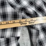 Pleione  Plaid Peplum Blouse Square Neck Long Sleeve Western‎ Black White Size M Photo 8