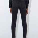 ZARA High Waist Button Fly Ankle Cropped Jeans Black Womens Size 2 Denim Photo 1
