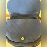 Etienne Aigner Vintage tan brown leather and denim fabric crossbody bag Photo 6