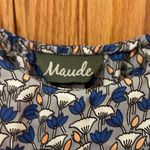 Maude by Anthropologie Floral Print Ruffle Satin Mini Dress Size Small Photo 3