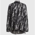 All Saints Eimar Cultivar Balloon Sleeve Sheer Floral Womens Top Size 4 Small Photo 1