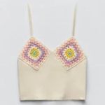 ZARA  women’s contrasting crochet tank top Photo 2