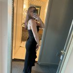 Black Formal Evening Dress with Ruffle Slit Photo 6