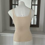 Line and Dot xRevolve Beige Ribbed Cropped Tank Top with Button Detail, Size S Photo 5