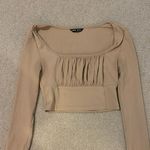 SheIn Beige long sleeve crop top Photo 0