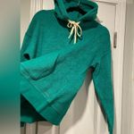 NWT Outerknown Size S Teal Green Terry Knit Pullover Hoodie Top Kangaroo Pocket Photo 6
