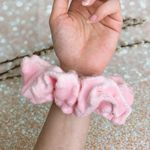 Large Pink Minky Dots Pink Scrunchie Hair tie Hair Accessories Photo 2