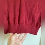 Brandy Melville 🌞John Galt Maroon Red V Neck Cropped Long Sleeve Sweater #P Photo 6