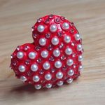 Betsey Johnson  XOXO Pearl Heart Ring Photo 0