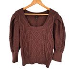 joe's jeans Joe’s Jeans The Ara Sweater size Large Brown Cotton Wool Chunky Knit Square Neck Photo 2