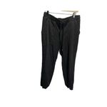 Nine West Tie Waist Jogger Black Metallic Pin Striped SZ L Career Mid Rise Photo 4