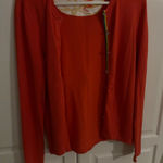 J. McLaughlin  orange‎ cardigan.  Like new. Size small Photo 0