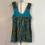 Free People  Banded Border Tank ASO Alex Russo Vintage Paisley Y2K 90’s M Photo 3